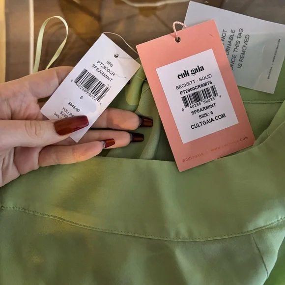 NWT CULT GAIA Beckett Wide Leg Pant in Spearmint - Picture 7 of 8